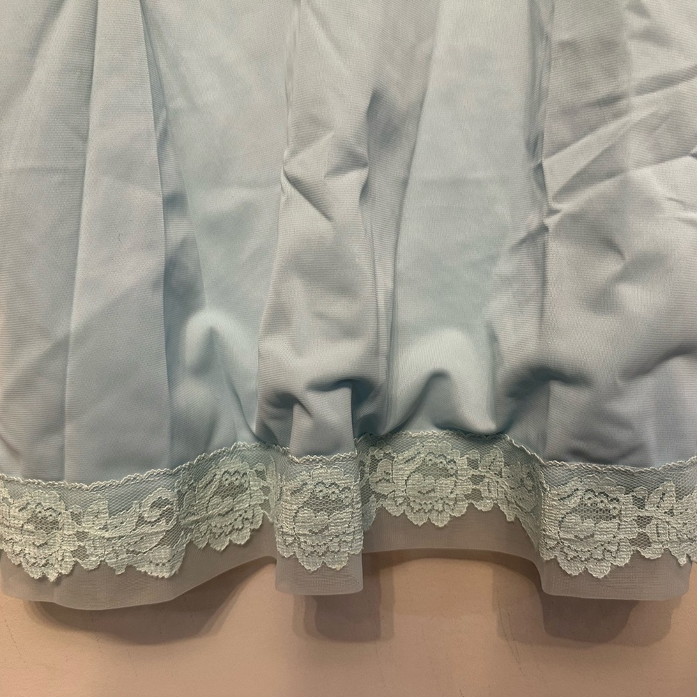 Vintage Sears Lace Trim Fairy Vibes Chemise in Light Blue Size 36 - Picture 5 of 7